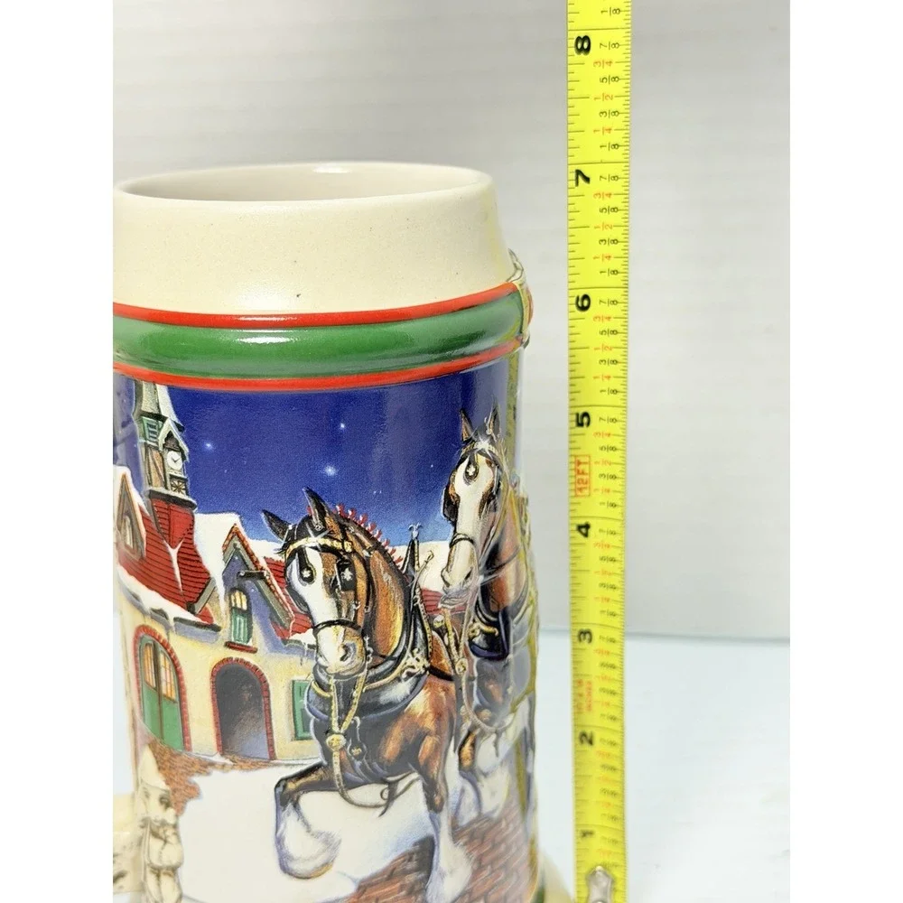Budweiser‎ 1998 Holiday Beer Stein Collector's Series Vintage Clydesdale Mug